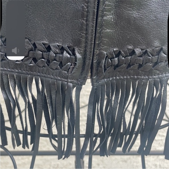 Danier Leather Fringe Zip-Up Jacket - Size M - Picture 3 of 15